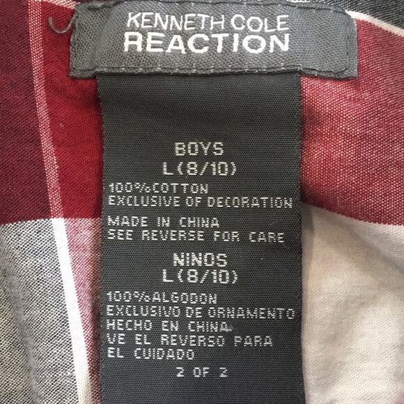 Kenneth Cole‎ Reaction Boy Sz 8/10 Checkered Button Shirt 100% Cotton - Picture 5 of 8